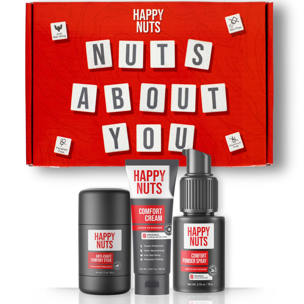 HAPPY NUTS anti-chafing stick in action for friction defense.