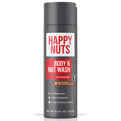 HAPPY NUTS Big Wood: botella de ducha para limpieza profunda y sensación refrescante