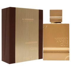 Haramain Amber Oud Gold Edition base notes, vanilla and musk for lasting warmth.