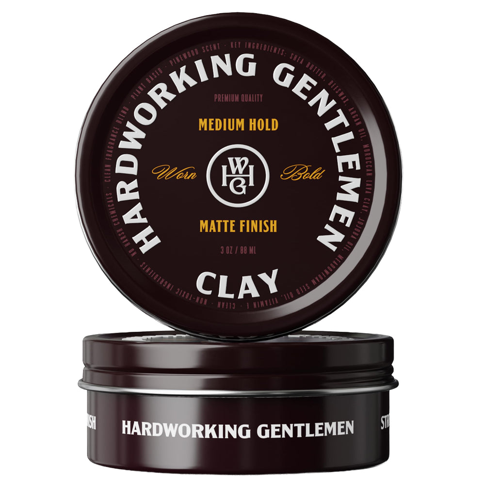 Hardworking Gentlemen Hair Clay tub front with medium hold and matte finish