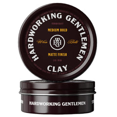 Hardworking Gentlemen Hair Clay tub front with medium hold and matte finish