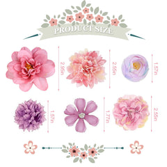 Harewu clip de flores de seda morado, estilo bohemio para peinados.