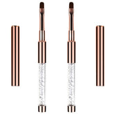 Hariendny oval nail brush with rose gold handle for precise gel art.