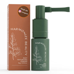 Harmonize Beauty Root Texture Powder lifts roots for lasting crown volume.