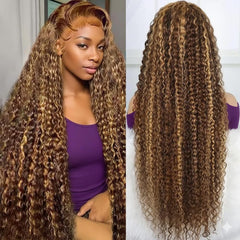Harmsh 30-inch highlight ombre lace-front wig with natural hairline look