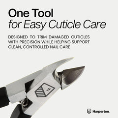 Harperton Cuticle Trimmer in stainless steel for durable, sharp cuts.