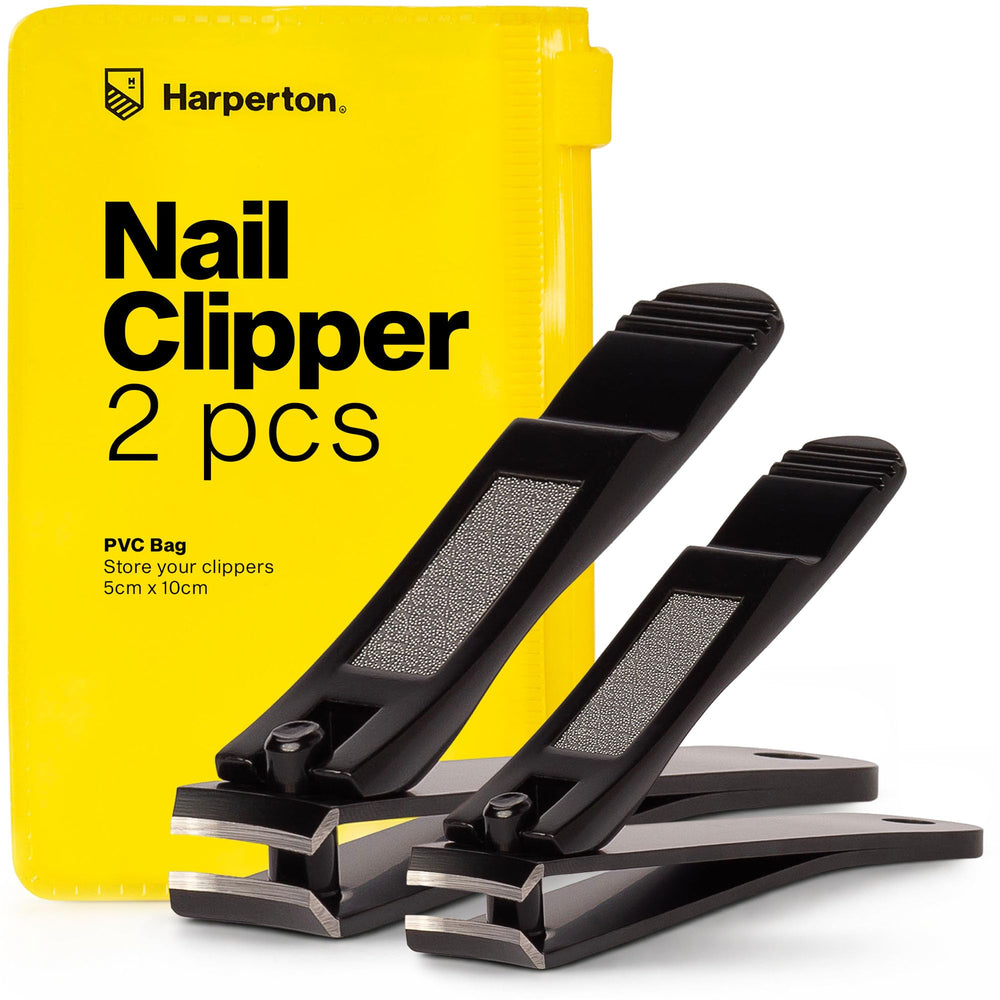 Harperton nail clippers for thick nails with precision blades and travel case.