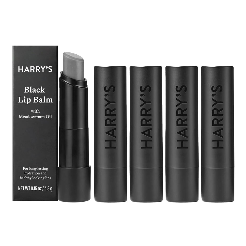Harry's Black Lip Balm lip-balm-tube in a pack offers lasting hydration.