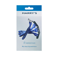 Harry's disposable razor close-up showing the 3 blades for a clean shave