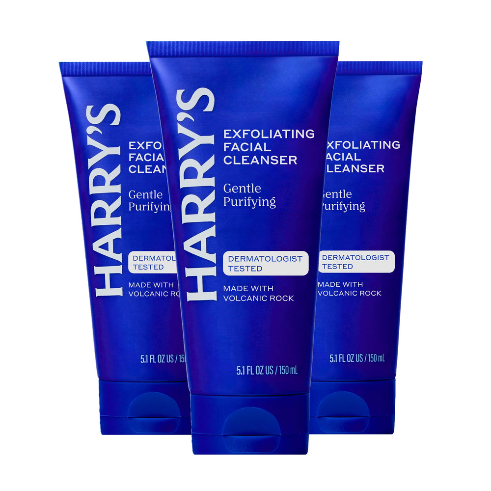 Harry's Exfoliating Face Wash bottle with volcanic rock exfoliant for refreshed skin