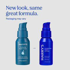 Harry's Hydrating Night Lotion cream texture highlighting lightweight, fast-absorbing formula.