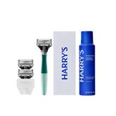Harry's Original Truman handle with ergonomic grip for steady, controlled shaving.