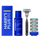 Harry's Plus Onyx handle with premium metal grip for a controlled shave