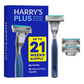 Harry's Plus Tide metal handle with a soft grip for comfortable shaves