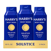 Harry's Solstice body wash bottle front for a refreshing morning cleanse.