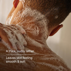 Harry's Solstice rich lather close-up highlighting deep cleansing.