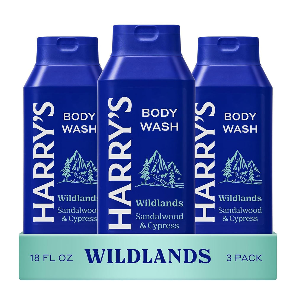 Harry's Wildlands bottle for daily cleansing with refreshing aroma.