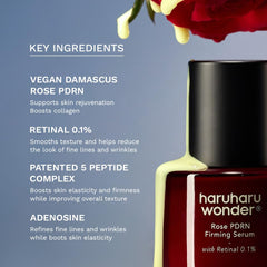 HARUHARU Wonder Rose PDRN Serum textura cremosa que hidrata sin sensación grasa.