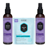 HASK Biotin Thicken 5-in-1 Leave-In bottle highlights lightweight conditioning for smooth, detangled hair.