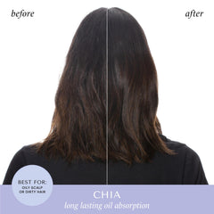 HASK chia-seed dry shampoo root volume image highlights added body.