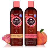 Champú HASK para color: botella elegante protege el cabello teñido.
