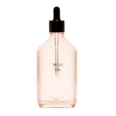 HATCH Belly Oil bottle-front view, clean vegan formula supports gentle hydration.