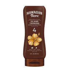 Protector solar Hawaiian Tropic en bote, bronceado suave e hidratación.