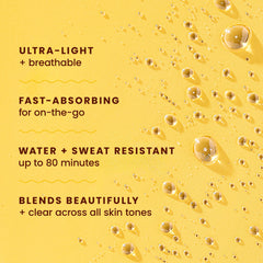 Resistente al agua hasta 80 minutos para playa y deporte.