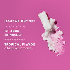 Hawaiian Tropic Tropical Lip Balm SPF 30 — closeup scent, inviting tropical fragrance.