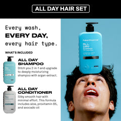 Hawthorne All Day set packaging showing two 16 oz bottles for daily care.