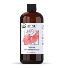 HBNO agua de rosas orgánica en botella de 480 ml para rostro