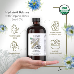 HBNO Black Seed Oil in amber glass bottle preserves freshness and potency