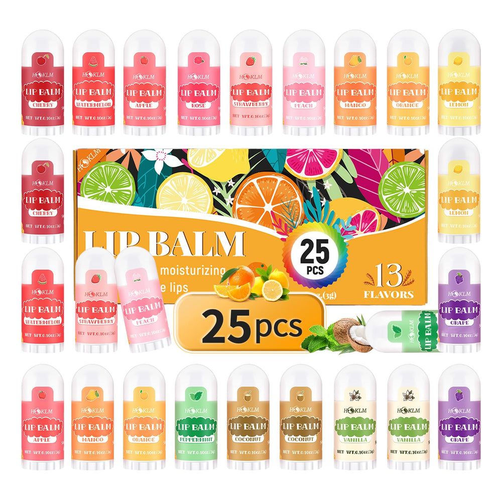 HCKLM mini lip balm 25-pack flavor variety for daily lip care