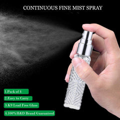 Refillable spray nozzle for easy, mess-free fragrance changes.