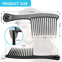 HDAJY black detangling comb with round teeth for smooth styling.