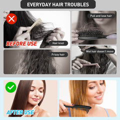 HDAJY black wet-dry hair comb ideal for shower routines.