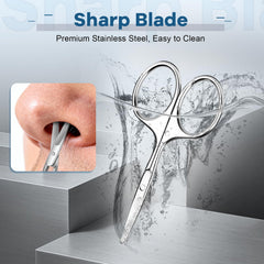 Hdama ergonomic nose hair scissors provide comfortable, controlled trimming.