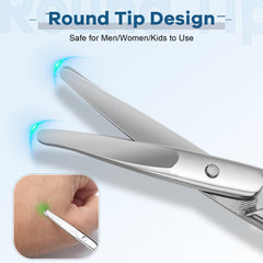Hdama stainless steel nose hair scissors for precise, rust-resistant trimming.