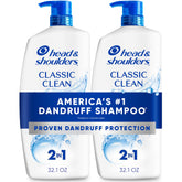 Head & Shoulders Classic Clean 2-in-1 bottle for daily dandruff relief and refreshed hair.