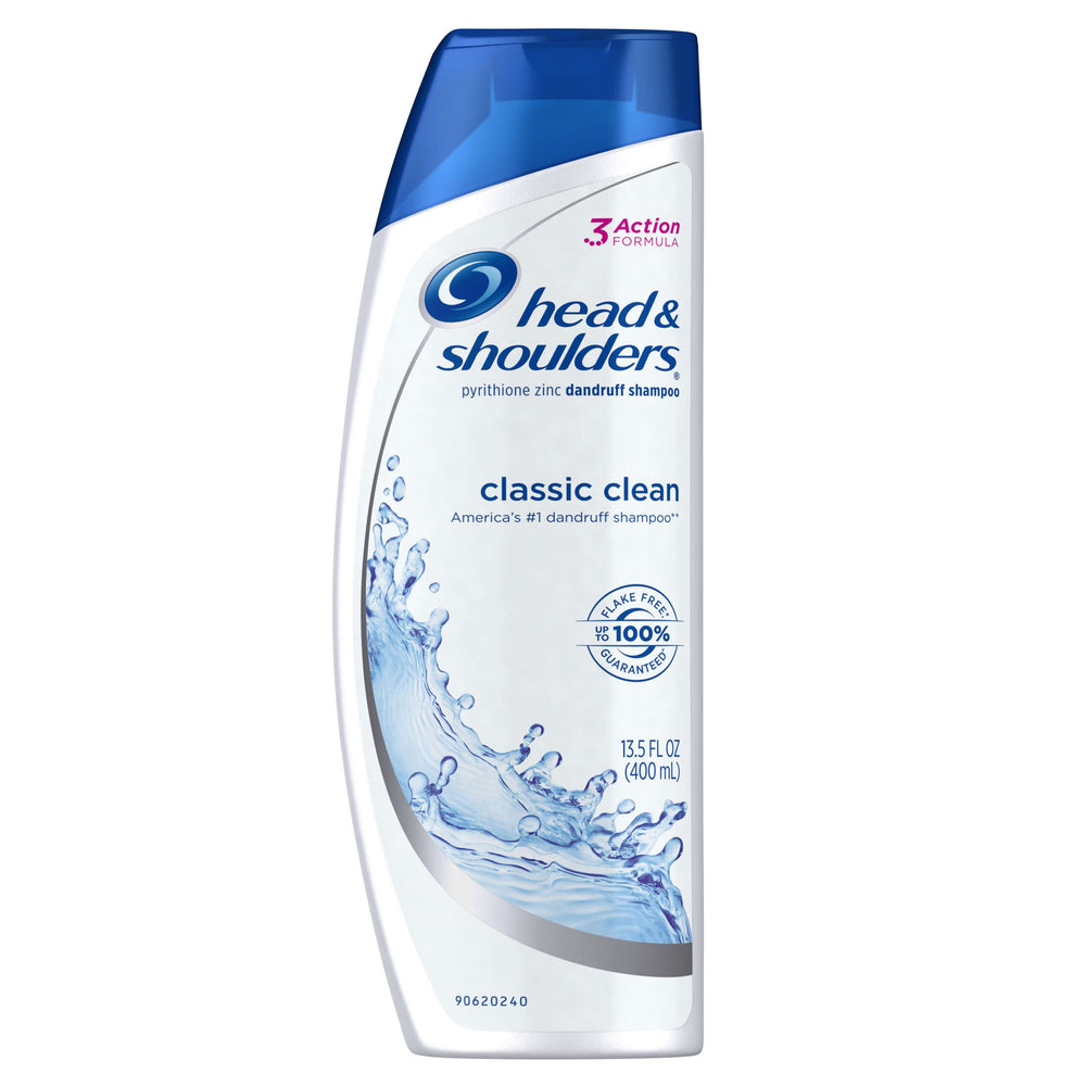 Head & Shoulders Classic Clean bottle pour supports dandruff control and scalp moisturization.