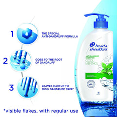 Head & Shoulders Cool Menthol shampoo foamy lather on hand