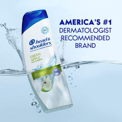 Head & Shoulders Green Apple shampoo label highlights zinc pyrithione ingredient.