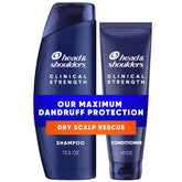 Head & Shoulders shampoo frasco visto de frente, rescate para cuero cabelludo seco