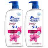 Head & Shoulders Smooth & Silky 2-in-1 bottle front for frizz-free hair.
