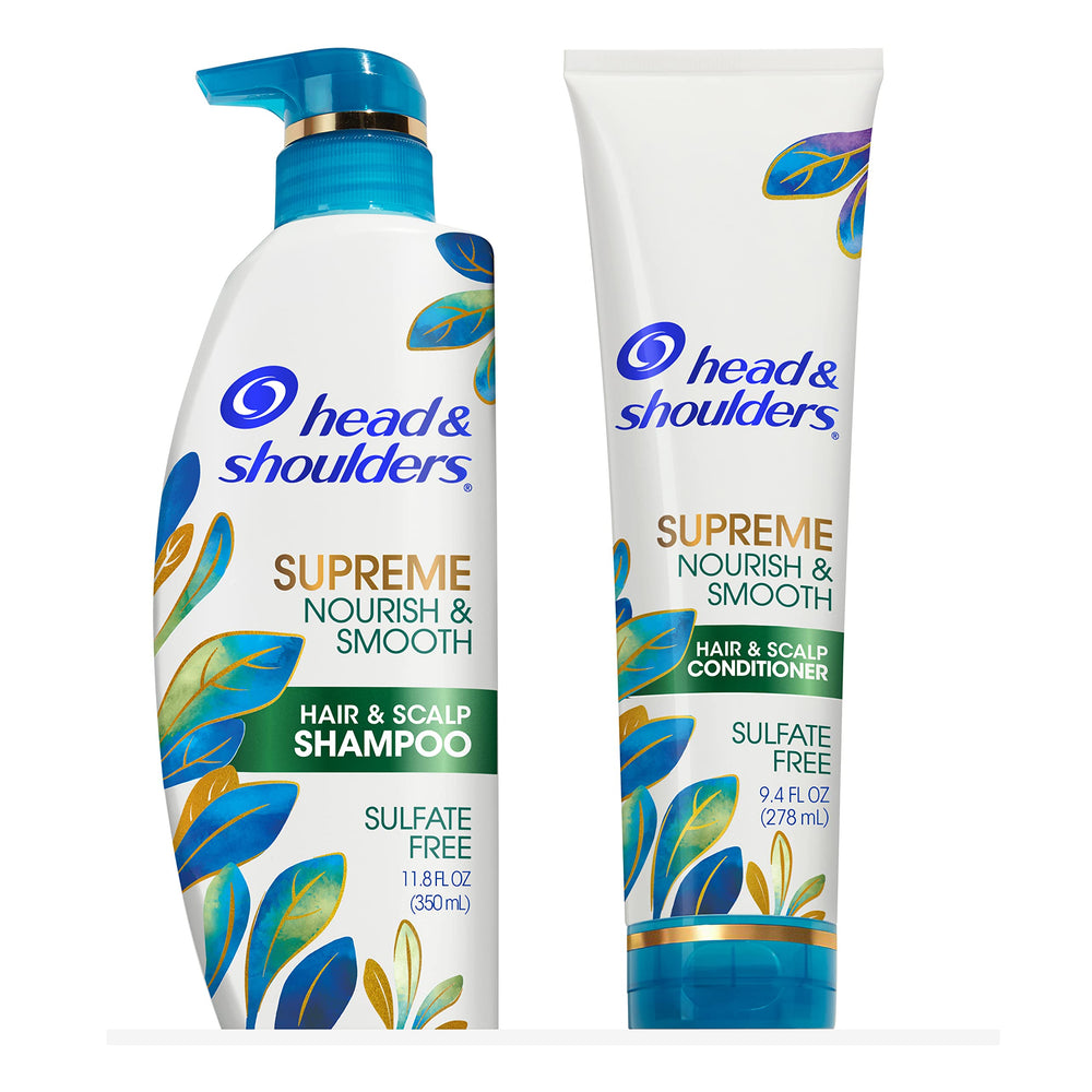 Head & Shoulders Supreme Nourish & Smooth champú, botella, para cabello más suave.