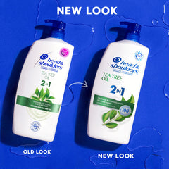 Head & Shoulders Tea Tree Oil 2in1 label close-up highlighting zinc pyrithione for dandruff care