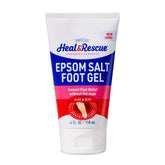 Heal&Rescue gel de pies con sal de Epsom, frente del frasco para alivio inmediato