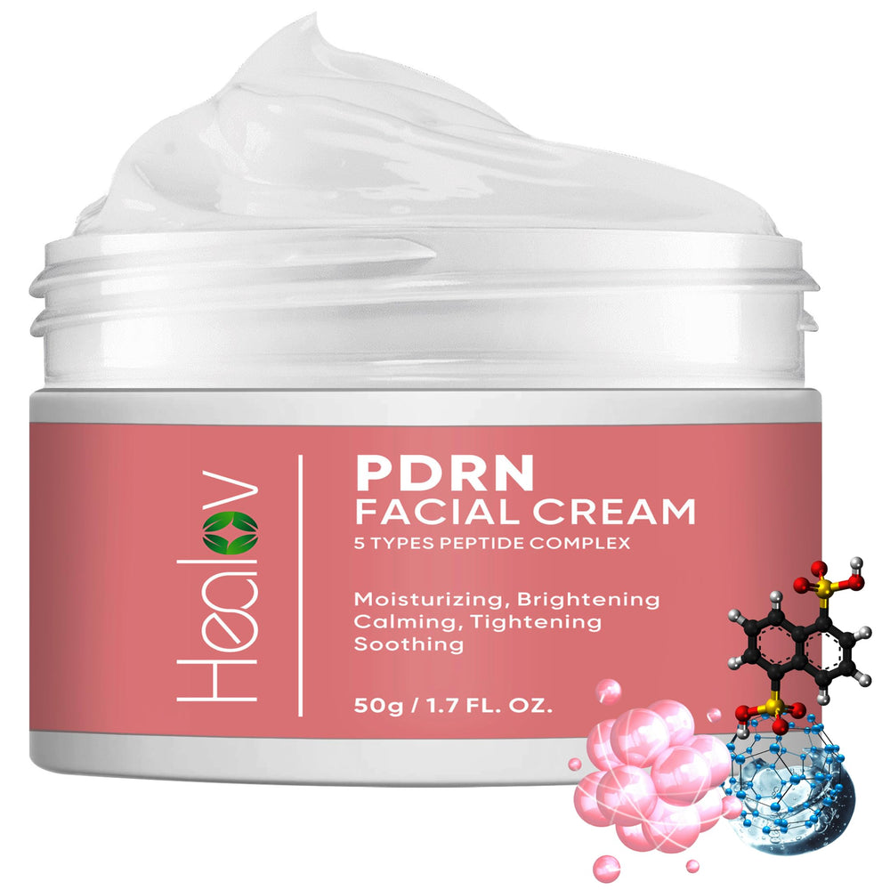 Healov PDRN Cream jar close-up showing rich hydration for daily moisture