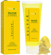 Healov sulfur soap bottle demonstrates oil-control cleansing for oily skin