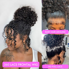 Healthair Brazilian hair 360 lace frontal for natural styling versatility.
